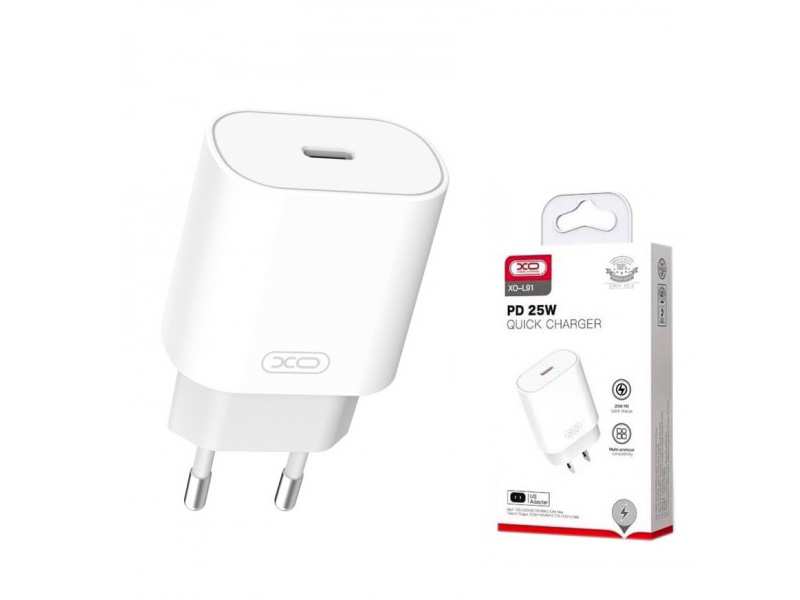 شارژ دیواری تایپ سی 25 وات ایکس او XO L91 PD25W Wall Charger