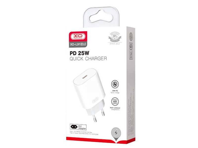 شارژ دیواری تایپ سی 25 وات ایکس او XO L91 PD25W Wall Charger