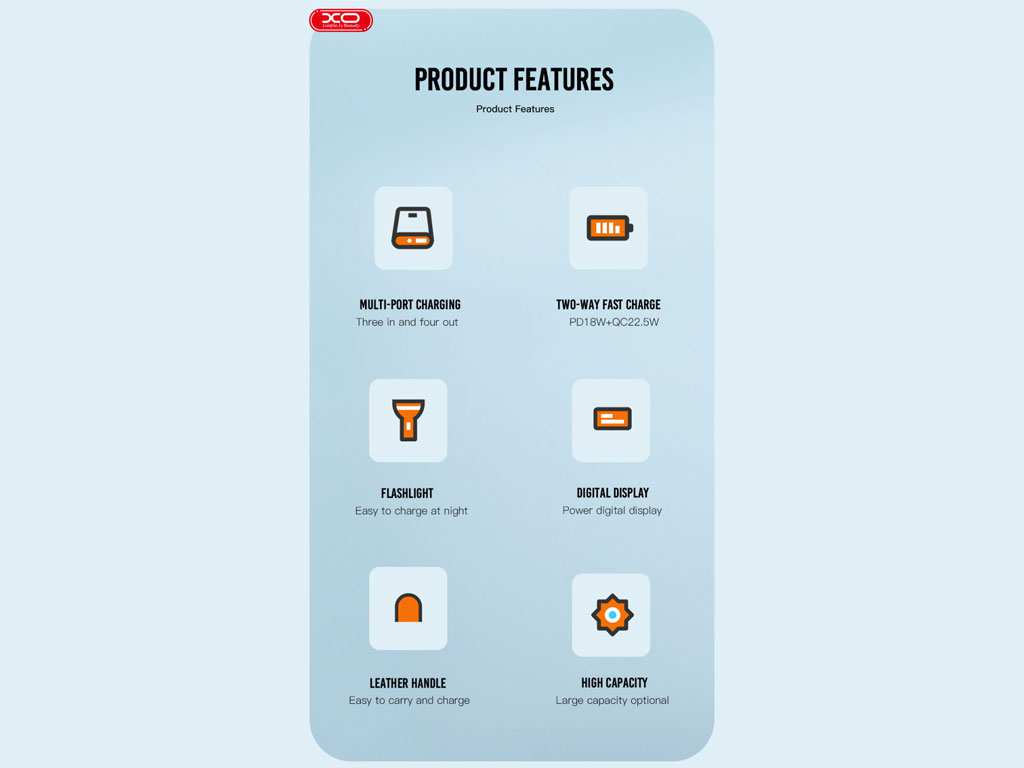 پاوربانک 22.5 وات 50000 ایکس او XO PR158 Power Bank QC 22.5W PD20W