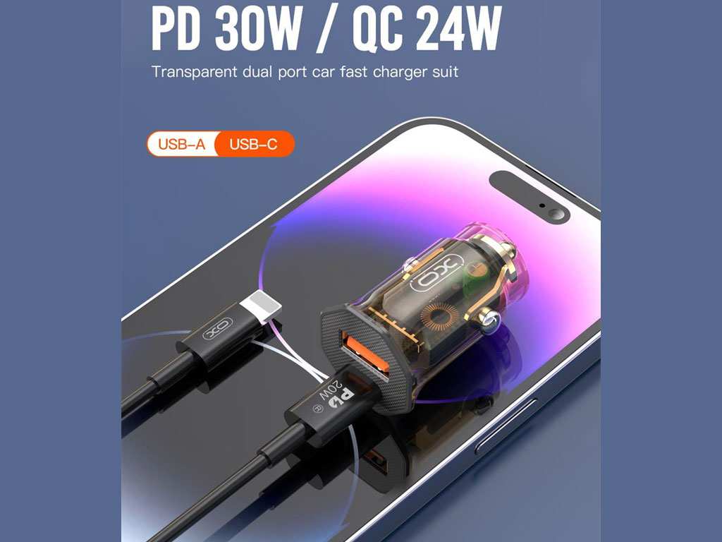 شارژر فندکی فست شارژ 33 وات ایکس او CC50