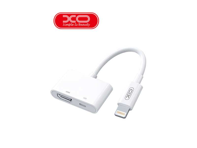 مبدل لایتنینگ به اچ دی ام آی و اتصال همزمان شارژر ایکس او XO HUB005 Lightning To HDMI & Charging Port