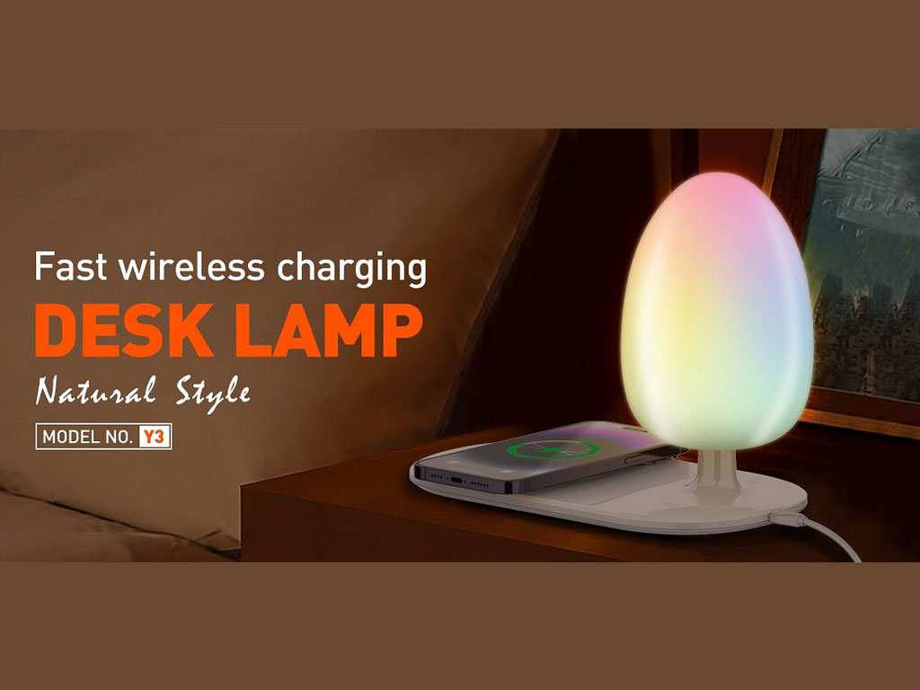 شارژر بی سیم و چراغ خواب رومیزی 15 وات الدینیو Ldnio fats Wireless Charging Desk Lamp Y3