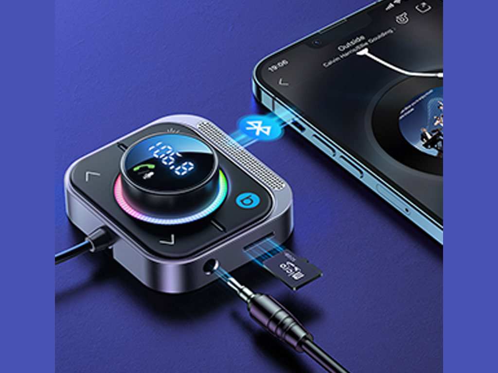 شارژر فندکی فست شارژ ماشین تایپ سی 30 وات و گیرنده بلوتوث خودرو جویروم JR-CL18