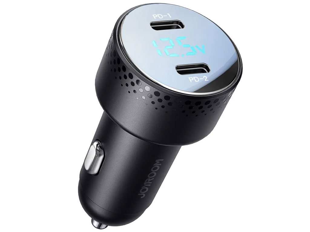 شارژر فندکی فست شارژ ماشین دو پورت تایپ سی 70 وات جویروم JR-CCD02