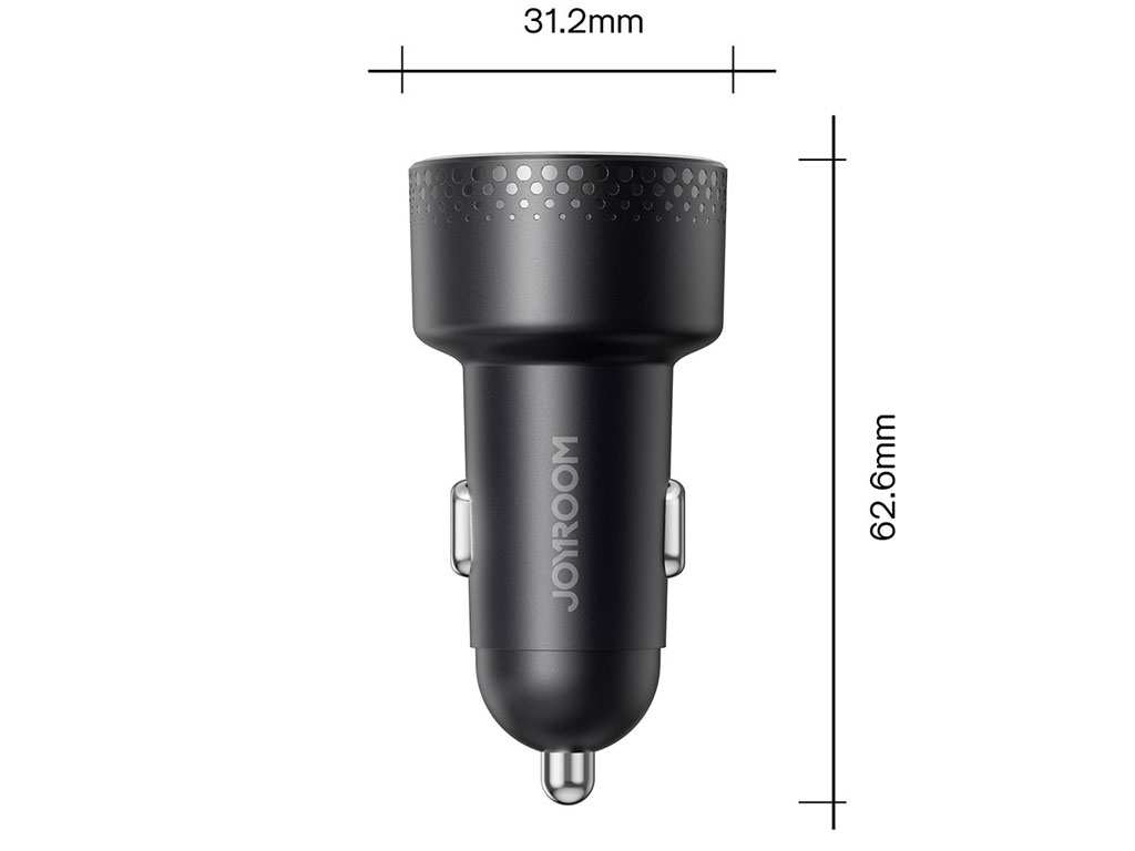 شارژر فندکی فست شارژ ماشین دو پورت تایپ سی 70 وات جویروم JR-CCD02