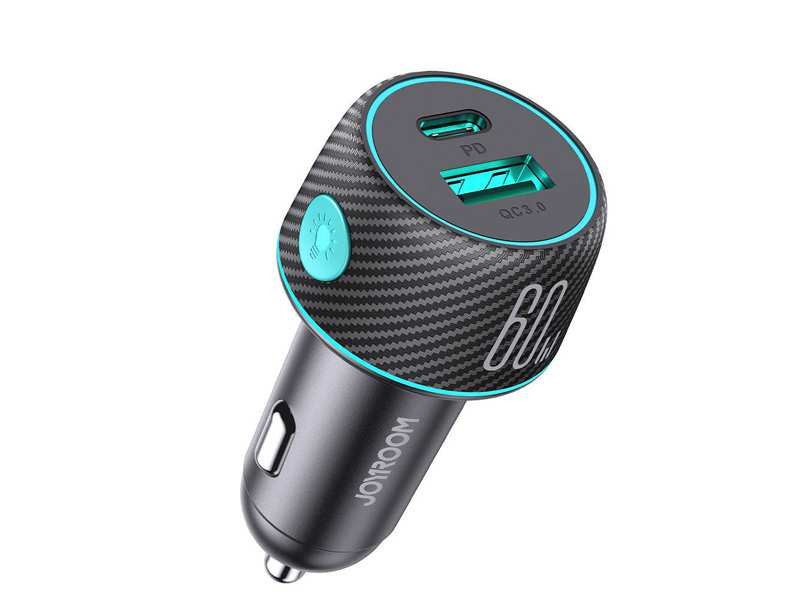 شارژر فندکی فست شارژ ماشین تایپ سی 60 وات جویروم CCN01