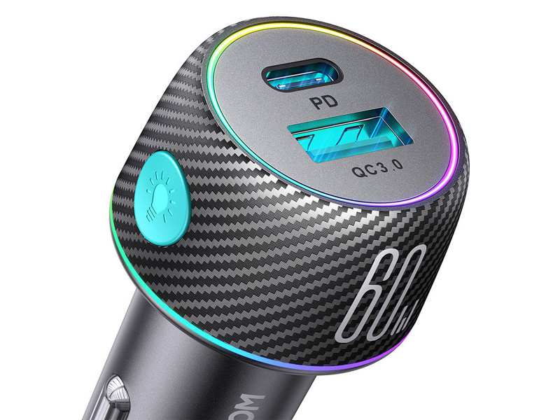 شارژر فندکی فست شارژ ماشین تایپ سی 60 وات جویروم CCN01