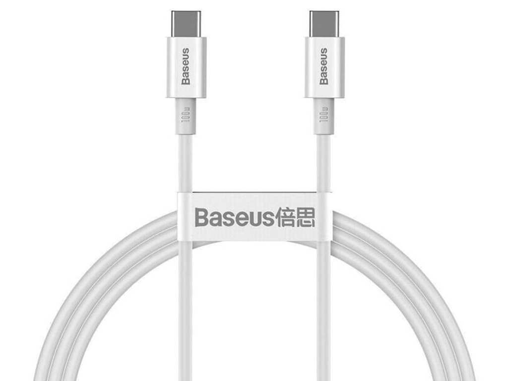 کابل سوپر فست شارژ دوسر تایپ سی 100 وات یک متری بیسوس Baseus Double type C charging cable 100W CATYS-B01