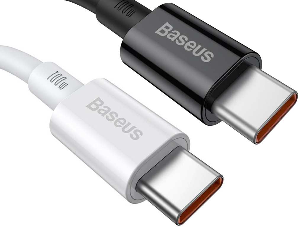 کابل سوپر فست شارژ دوسر تایپ سی 100 وات یک متری بیسوس Baseus Double type C charging cable 100W CATYS-B01