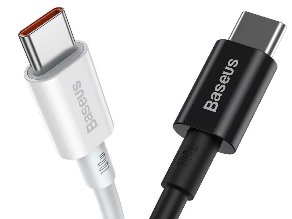 کابل سوپر فست شارژ دوسر تایپ سی 100 وات یک متری بیسوس Baseus Double type C charging cable 100W CATYS-B01