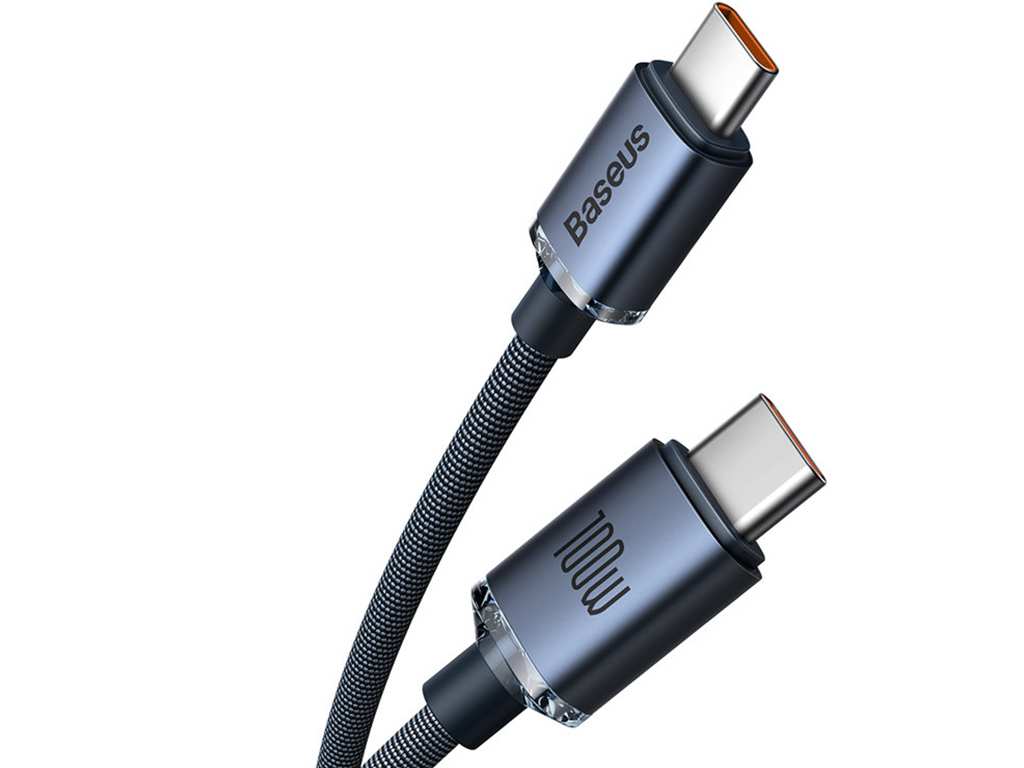 کابل سوپر فست شارژ دوسر تایپسی 1.2 متری 100 وات بیسوس Baseus Type C to Type C fast charging cable 100W CAJY000601