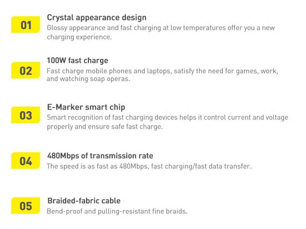 کابل سوپر فست شارژ دوسر تایپسی 1.2 متری 100 وات بیسوس Baseus Type C to Type C fast charging cable 100W CAJY000601