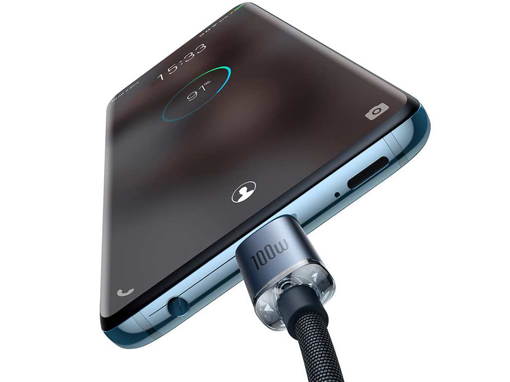 کابل سوپر فست شارژ دوسر تایپسی 1.2 متری 100 وات بیسوس Baseus Type C to Type C fast charging cable 100W CAJY000601