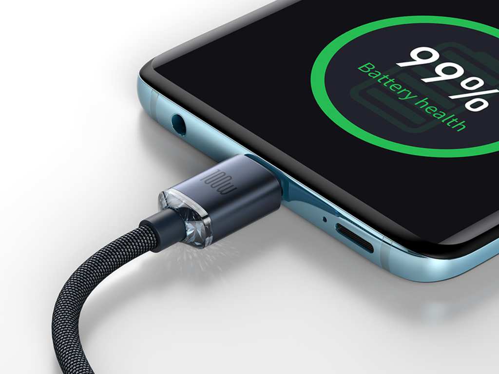 کابل سوپر فست شارژ دوسر تایپسی 1.2 متری 100 وات بیسوس Baseus Type C to Type C fast charging cable 100W CAJY000601