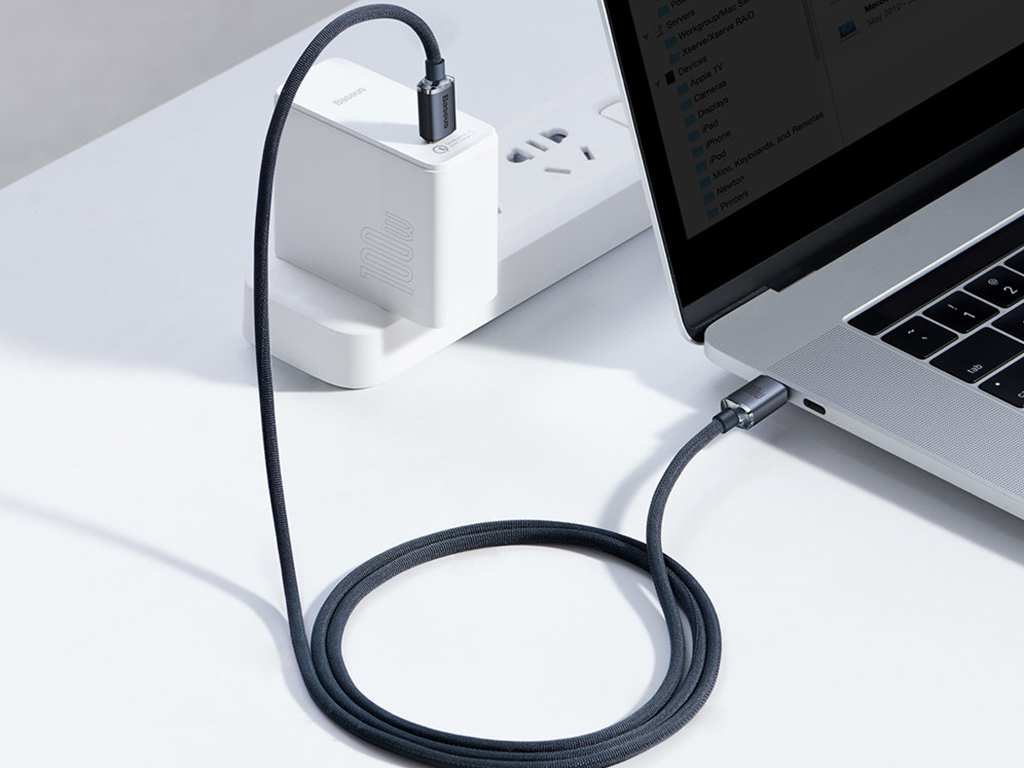 کابل سوپر فست شارژ دوسر تایپسی 1.2 متری 100 وات بیسوس Baseus Type C to Type C fast charging cable 100W CAJY000601