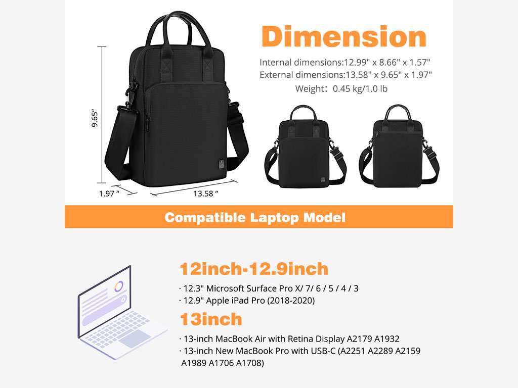 کیف دوشی ضدآب آیپد 12.9 اینچ ویوو WIWU 12.9'' Alpha Vertical Layer Bag