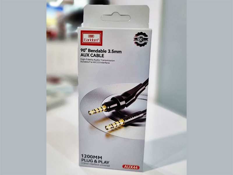 کابل صدا دو سر جک 3.5 میلی متر 1.2 متر ارلدام AUX EARLDOM ET-AUX44 120CM