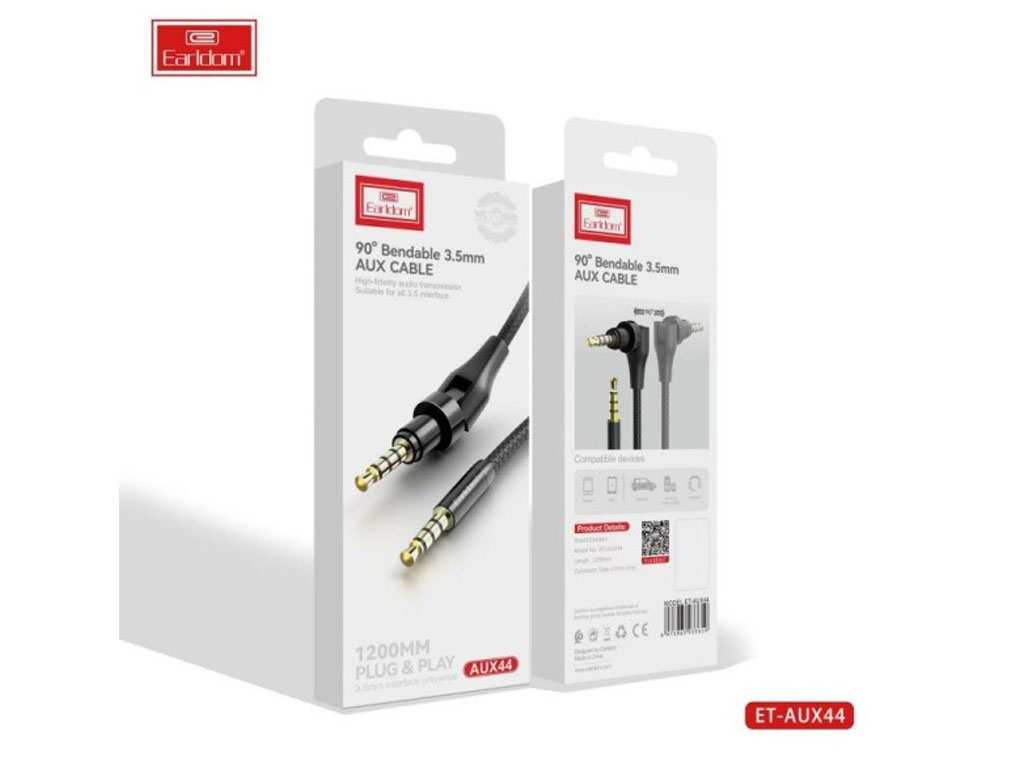 کابل صدا دو سر جک 3.5 میلی متر 1.2 متر ارلدام AUX EARLDOM ET-AUX44 120CM