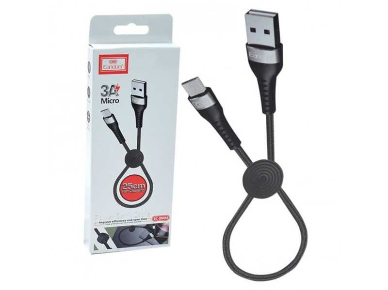 کابل شارژ یو اس بی به میکرو یو اس بی پاوربانکی 25 سانتی متری ارلدام Earldom EC-094M USB Data Cable 25cm