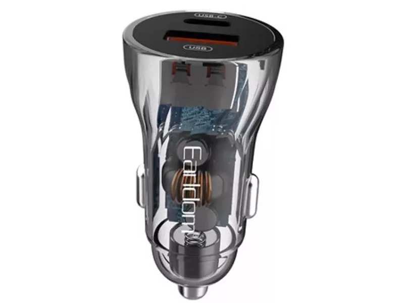 شارژر فندکی فست شارژ ماشین تایپ سی 48 وات طرح شفاف ارلدام ES-CC17