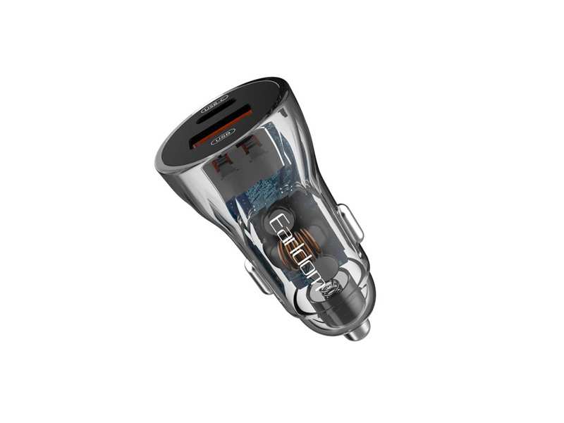 شارژر فندکی فست شارژ ماشین تایپ سی 48 وات طرح شفاف ارلدام ES-CC17