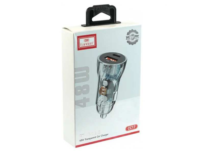 شارژر فندکی فست شارژ ماشین تایپ سی 48 وات طرح شفاف ارلدام ES-CC17