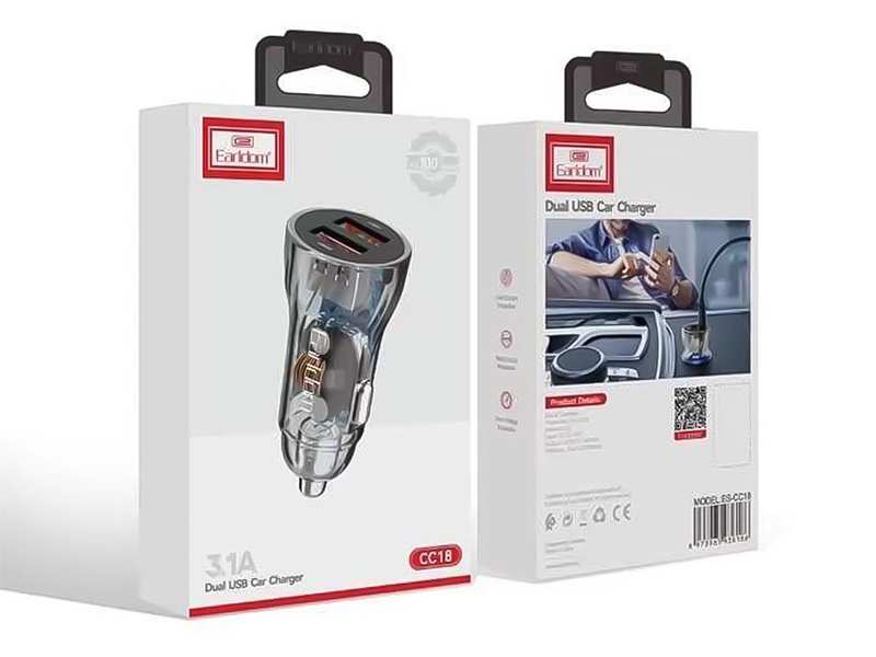 شارژر فندکی فست شارژ ماشین 3.1 آمپر ارلدام CC18
