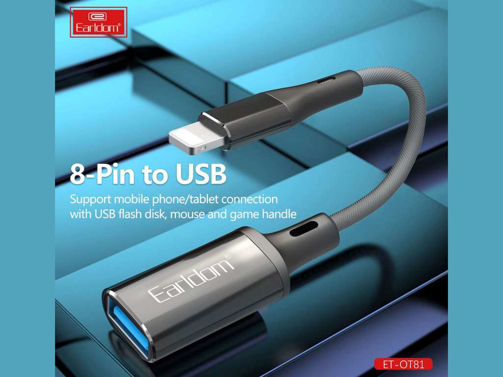 مبدل اوتیجی آیفون یواسبی به لایتنینگ ارلدام EARLDOM ET-OT81 OTG adapter 8 Pin