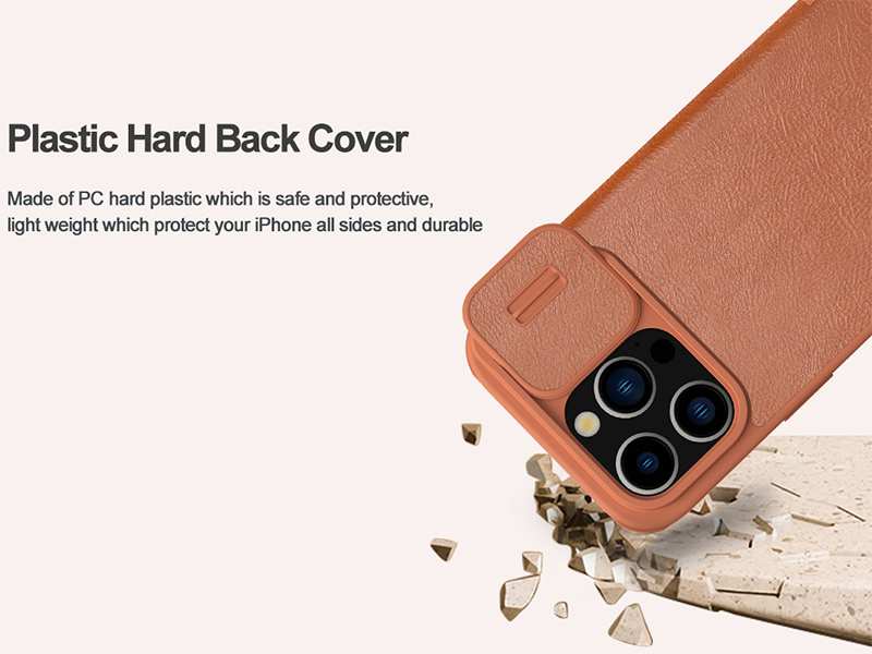 کیف کلاسوری آیفون 15 پرومکس نیلکین Nillkin Apple iPhone 15 Pro max Qin Pro leather case