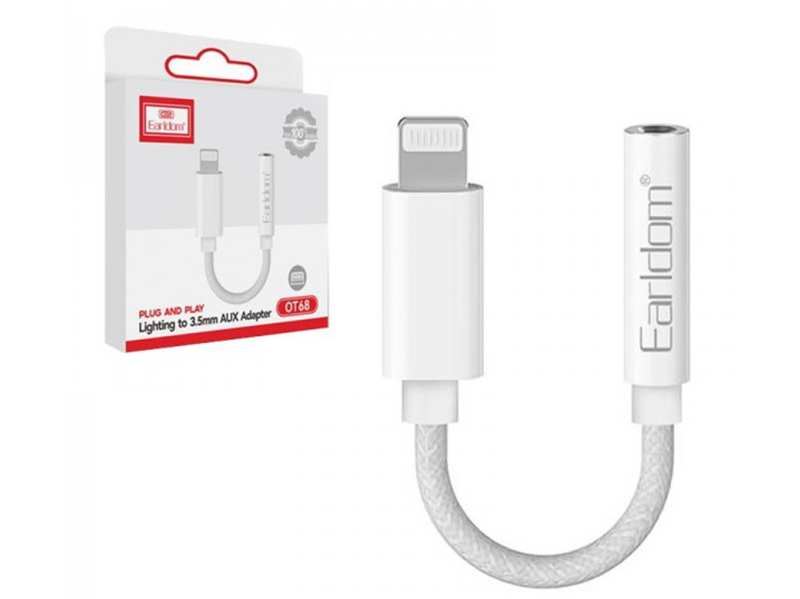 کابل تبدیل لایتنینگ به جک 3.5 میلی متری ارلدام Earldom ET-OT68 Lightning cable to 3.5 mm AUX