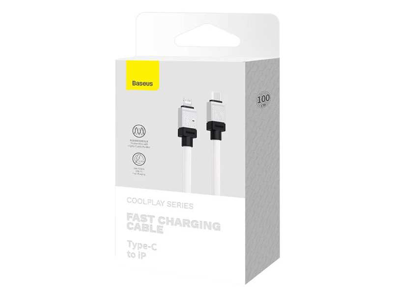 کابل شارژ سریع تایپ سی به لایتنینگ 20 وات یک متری بیسوس Baseus USB-C to Lightning Coolplay Series CAKW000002