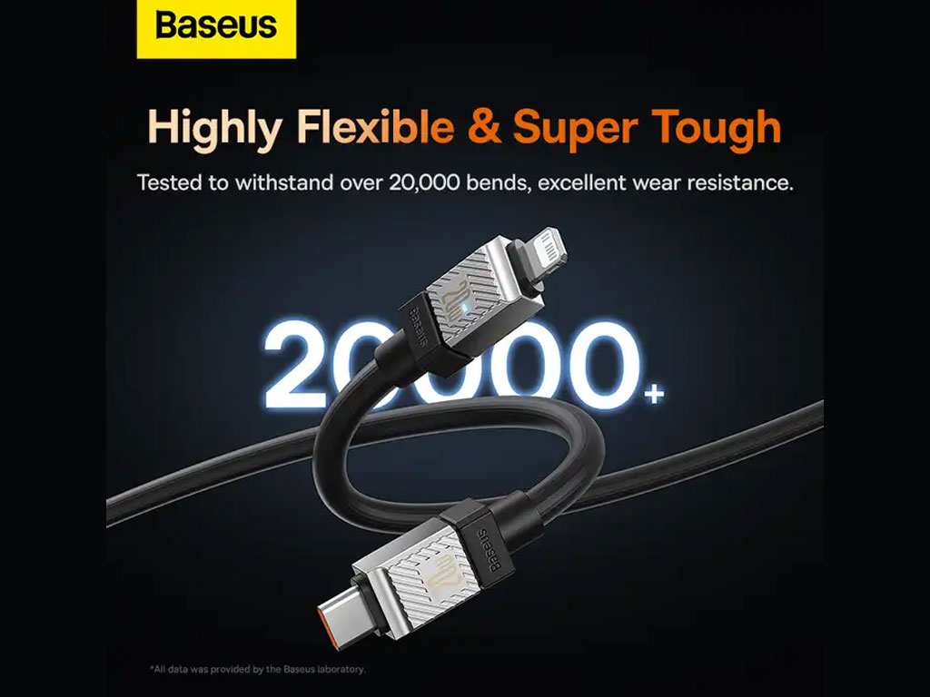 کابل شارژ سریع تایپ سی به لایتنینگ 20 وات یک متری بیسوس Baseus USB-C to Lightning Coolplay Series CAKW000002