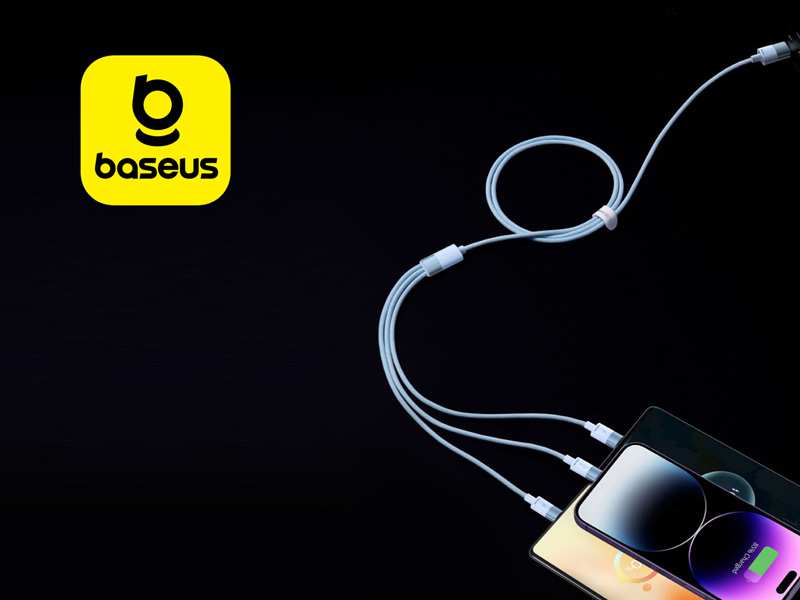 کابل شارژ سریع سه سر یو اس بی به تایپ سی، لایتنینگ و میکرو یو اس بی 3.5 آمپر 1.2 متری بیسوس Baseus Star Speed Fast Charging Data Cable CAXS000001