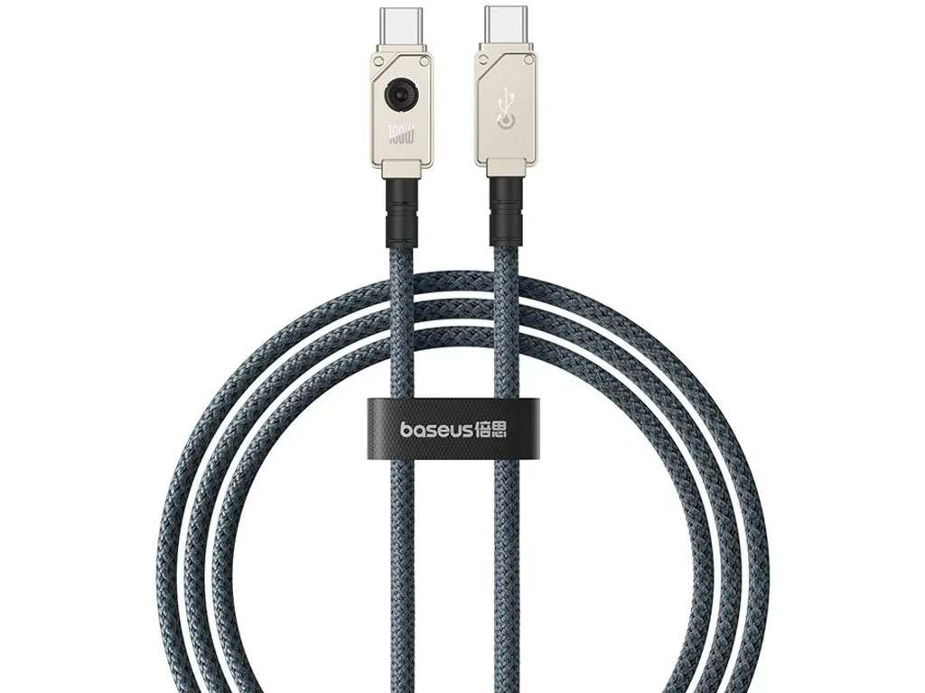 کابل سوپر فست شارژ تایپ سی به تایپ سی 100 وات 1 متری بیسوس Baseus Type C Aramid Fiber Braiding Fast Charging Cable