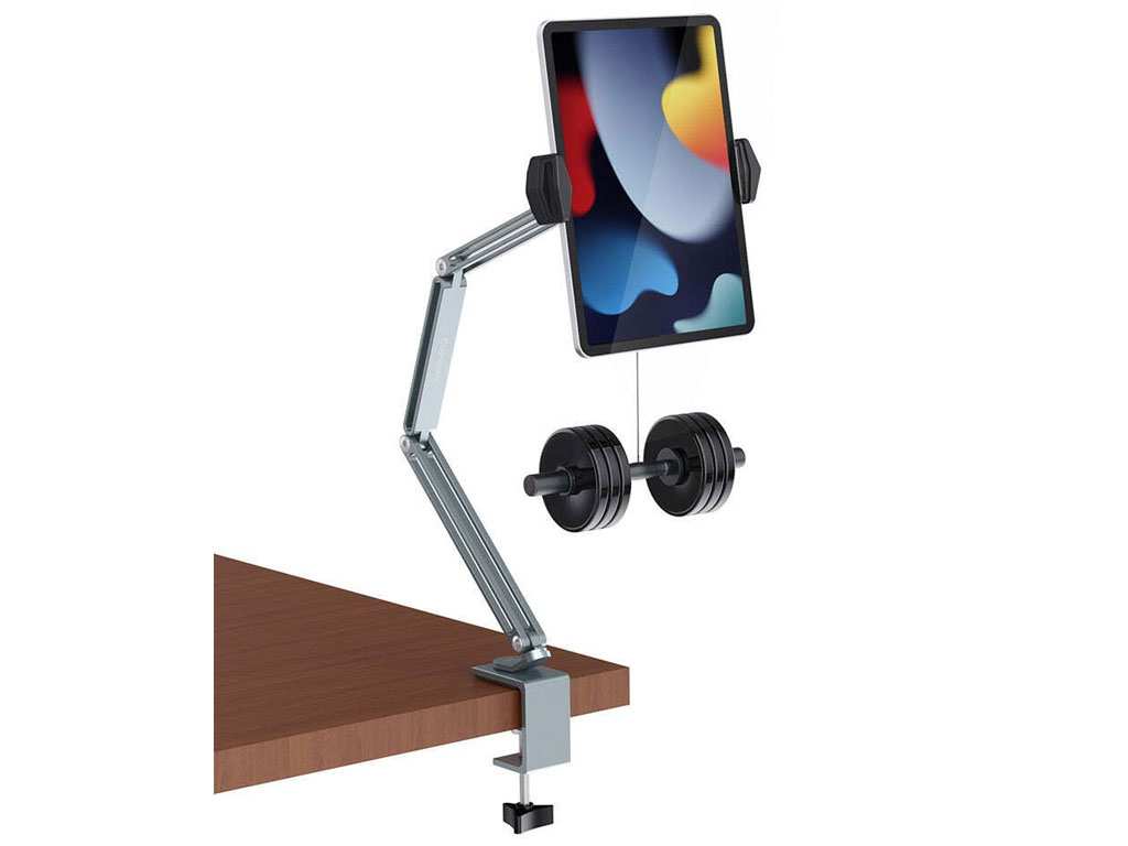 هولدر گوشی موبایل و تبلت گیرهای بازوبلند قابل اتصال به میز و تخت Desk Long Arm Lazy Clip Bracket Adjustable Bed Tablet Phone Holder P76