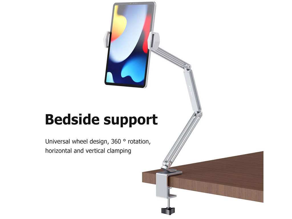هولدر گوشی موبایل و تبلت گیرهای بازوبلند قابل اتصال به میز و تخت Desk Long Arm Lazy Clip Bracket Adjustable Bed Tablet Phone Holder P76