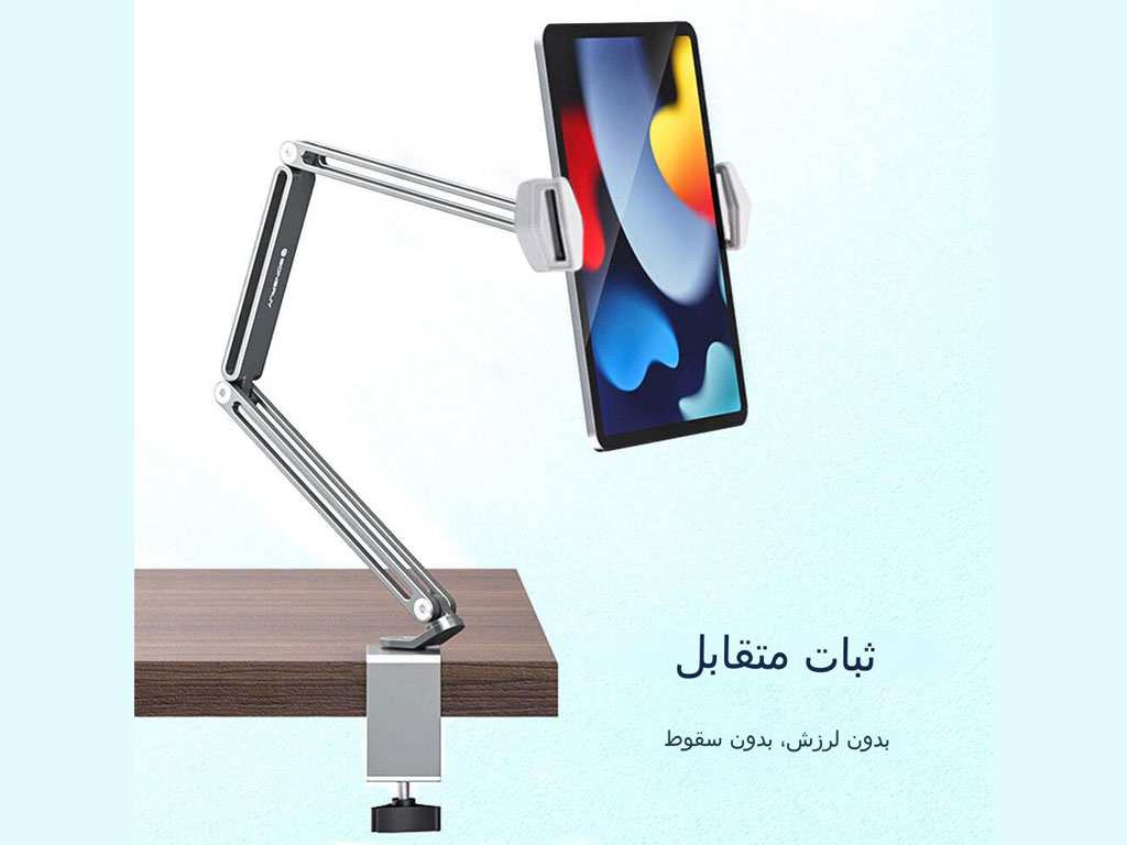 هولدر گوشی موبایل و تبلت گیرهای بازوبلند قابل اتصال به میز و تخت Desk Long Arm Lazy Clip Bracket Adjustable Bed Tablet Phone Holder P76