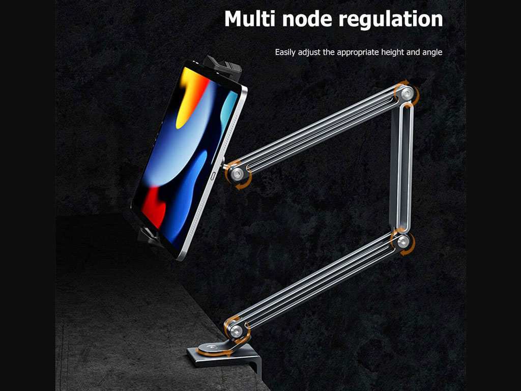 هولدر گوشی موبایل و تبلت گیرهای بازوبلند قابل اتصال به میز و تخت Desk Long Arm Lazy Clip Bracket Adjustable Bed Tablet Phone Holder P76