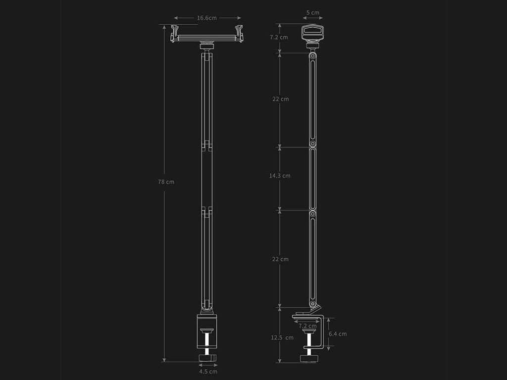 هولدر گوشی موبایل و تبلت گیرهای بازوبلند قابل اتصال به میز و تخت Desk Long Arm Lazy Clip Bracket Adjustable Bed Tablet Phone Holder P76