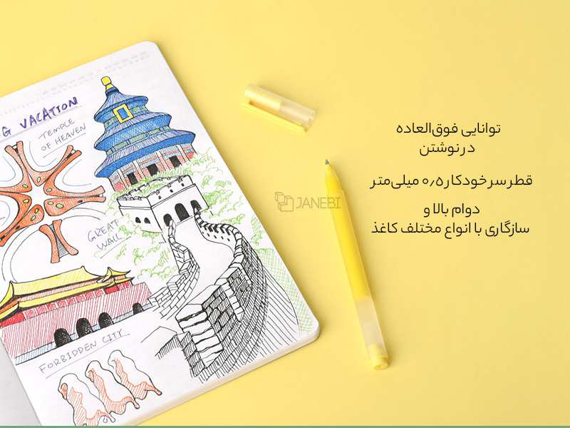 بسته 5 تایی خودکار شیائومی Xiaomi Mi mjzxb03wc jumbo Colourful pengel pens