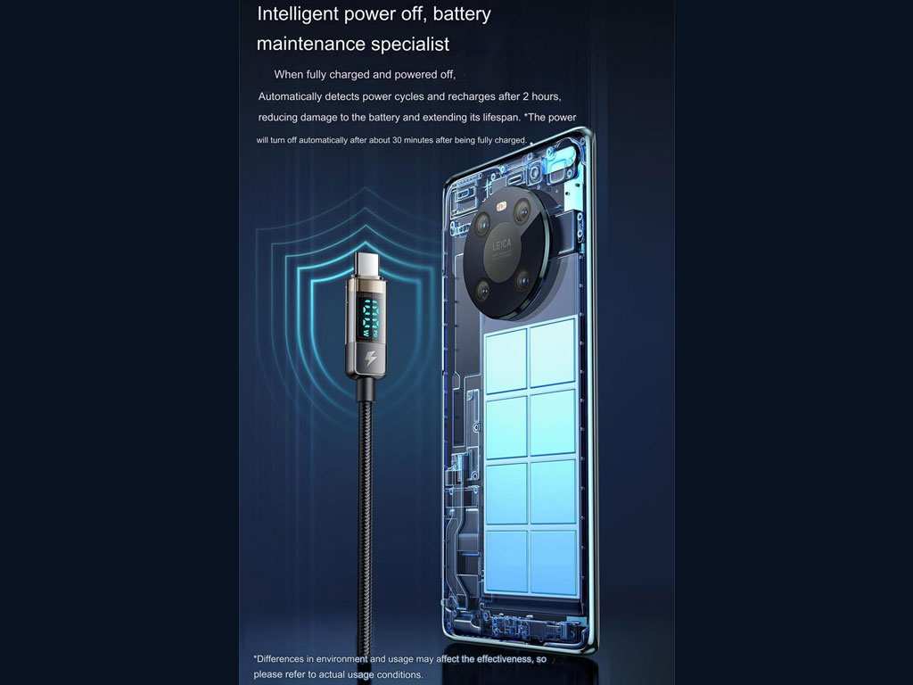 کابل سوپر فست شارژ هوشمند یو اس بی به تایپ سی 100 وات 1.2 متر مک دودو MCDODO Auto Power Off Type-c Super Charge Data Cable CA-3630