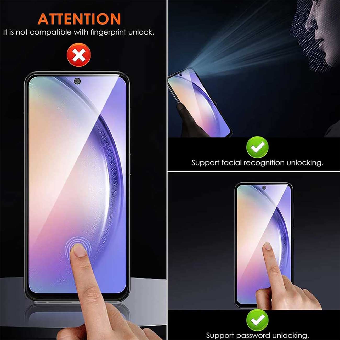 گلس پرایوسی تمام صفحه گوشی سامسونگ گلکسی آ 54 و S23FE