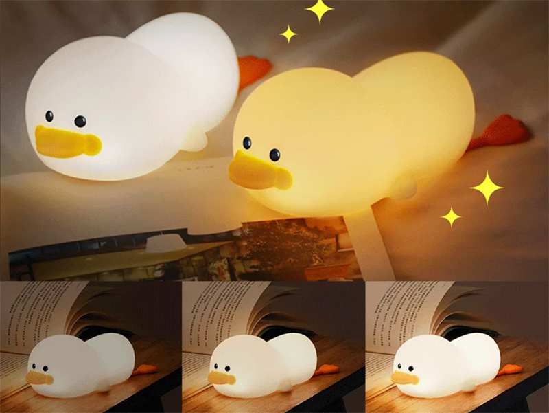 چراغ خواب فانتزی رومیز شارژی سیلیکونی Duck LED Night Lamp Silicone USB Rechargeable Sleeping light ZD-31