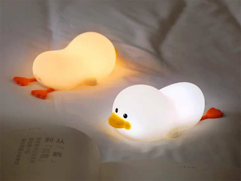چراغ خواب فانتزی رومیز شارژی سیلیکونی Duck LED Night Lamp Silicone USB Rechargeable Sleeping light ZD-31