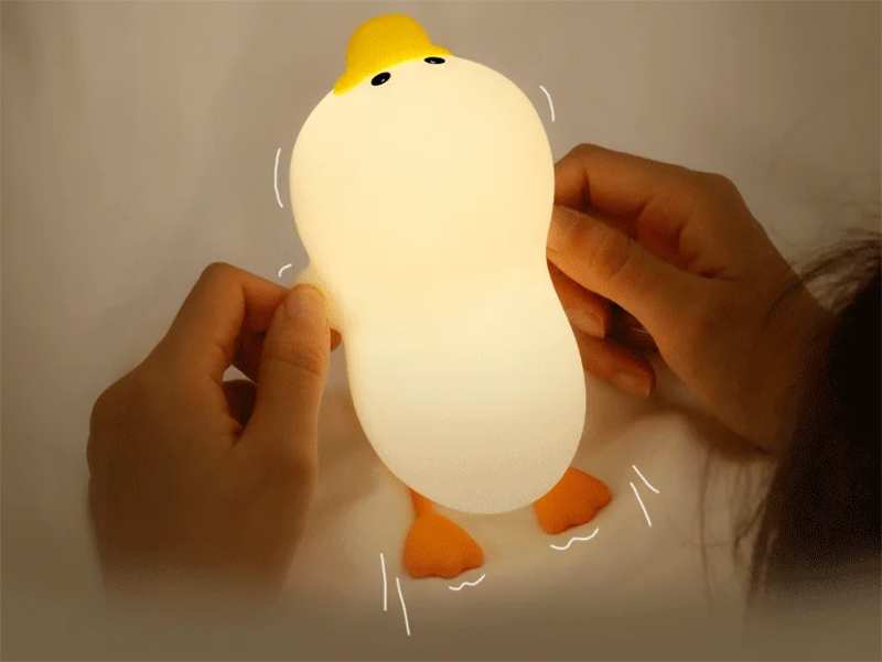 چراغ خواب فانتزی رومیز شارژی سیلیکونی Duck LED Night Lamp Silicone USB Rechargeable Sleeping light ZD-31