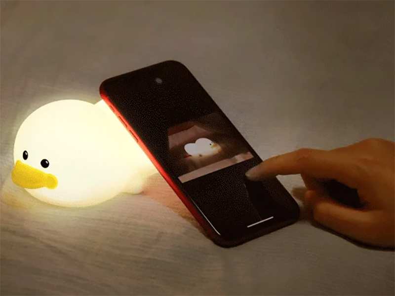 چراغ خواب فانتزی رومیز شارژی سیلیکونی Duck LED Night Lamp Silicone USB Rechargeable Sleeping light ZD-31