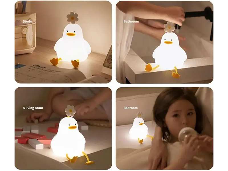 چراغ خواب فانتزی رومیزی شارژی قابل حمل اتاق کودک lamp induction night light playful silicone bedroom LLD-D09