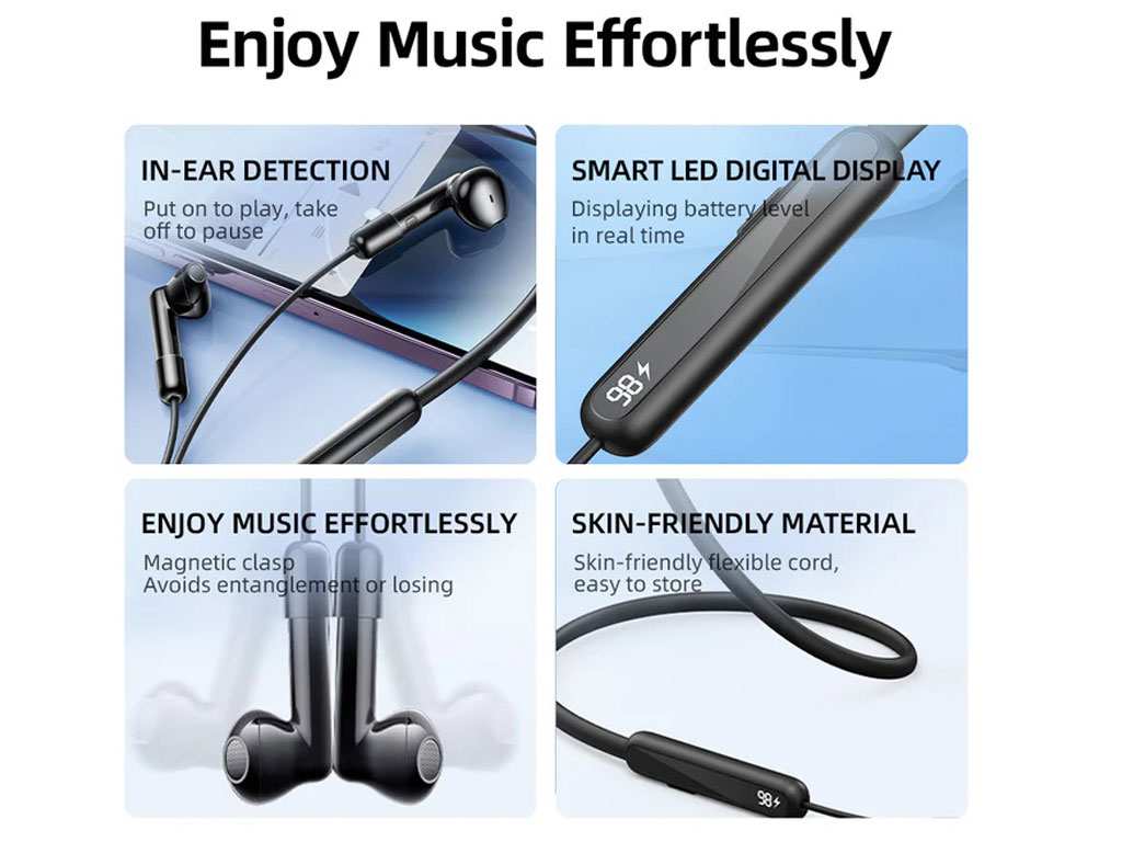 هندزفری بلوتوثی گردنی 5.3 جویروم JOYROOM JR-DS1 True Wireless Magnetic Neckband Headphones