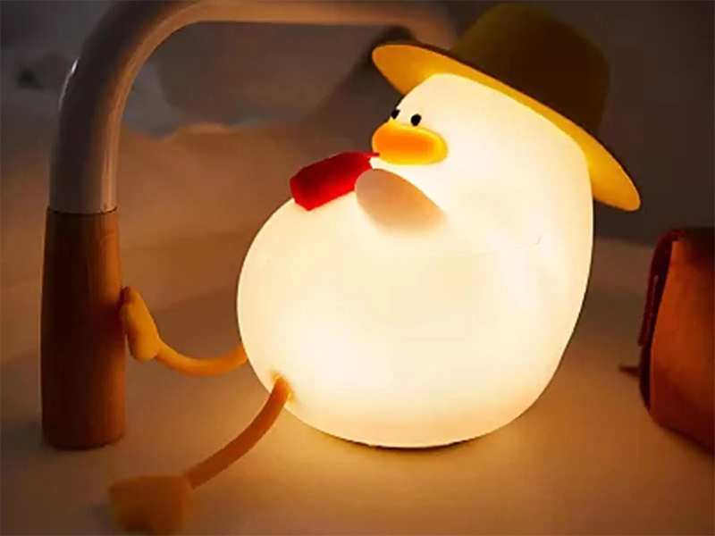 چراغ خواب رومیزی فانتزی سیلیکونی شارژی Silicone LED Duck Night Light Holiday Creative Bedroom XR-MM-L2206