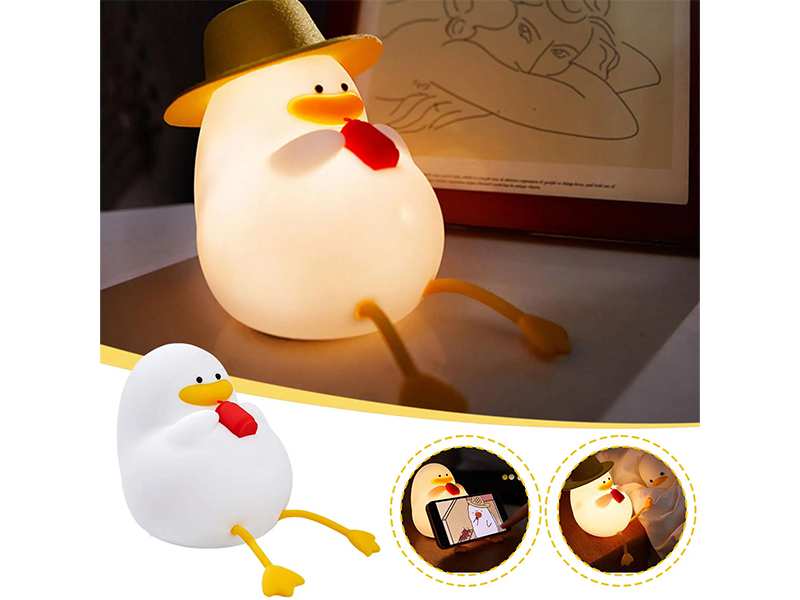 چراغ خواب رومیزی فانتزی سیلیکونی شارژی Silicone LED Duck Night Light Holiday Creative Bedroom XR-MM-L2206